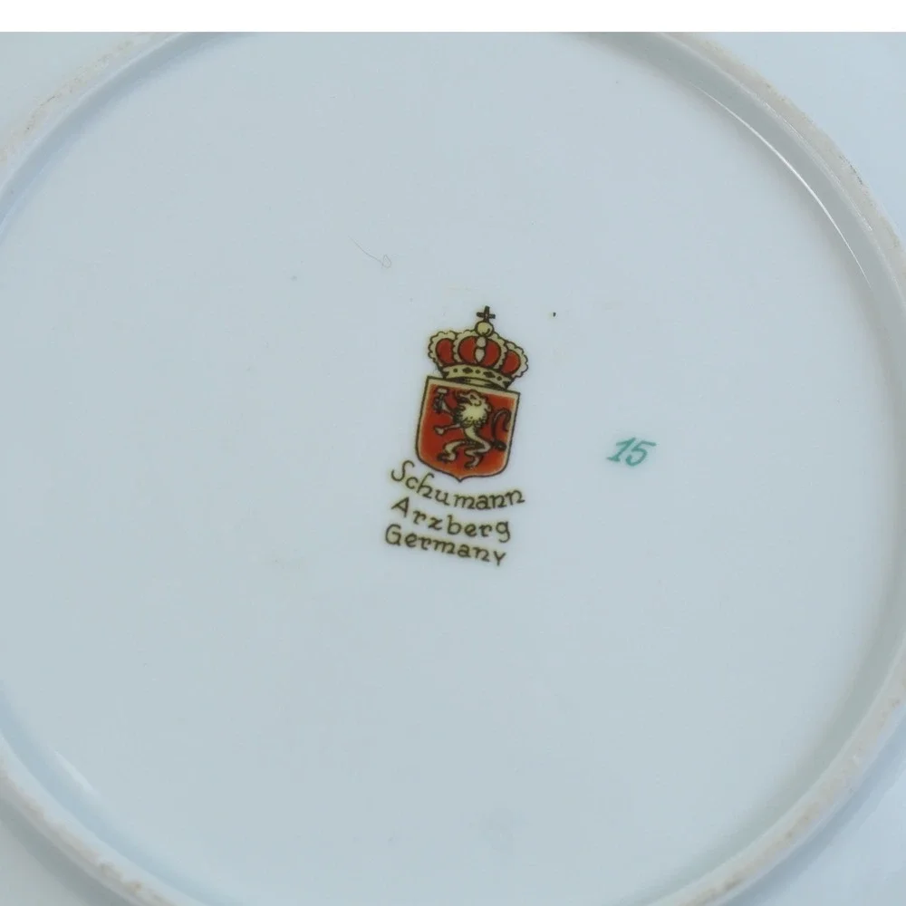 Schumann Arzberg Fruit Motif Porcelain Plate Gold‎ Trim Germany 6.25in Vintage